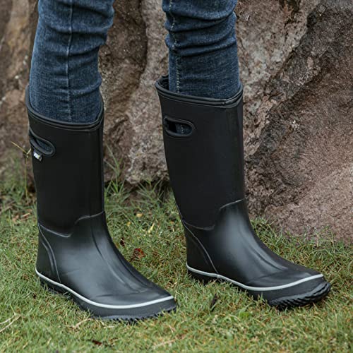WTW Mid Calf Rain Boots for Women - Waterproof Insulated Neoprene Mud Boots Outdoor Hunting Garden Boots3