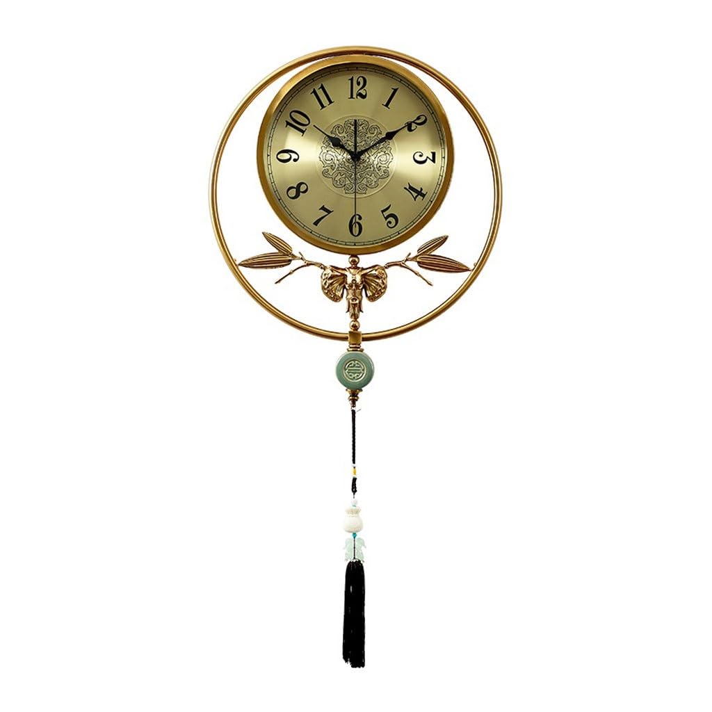 SLEEVE Decorative Clock Chinese Light Luxury Wall Clock Living Room Home Fashion Clock Wall Clock Creative Restaurant Atmosphere Wall Clock Wall Clock