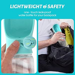 Kalimdor Dog Water Bottle, Leak Proof Portable Puppy Water Dispenser with Drinking Feeder for Pets Outdoor Walking, Hiking, Travel, Food Grade Plastic (19oz Blue) Kalimdor Dog Water Bottle Leak Proof Portable Puppy Water Dispenser with Drinking Feeder for Pets Outdoor Walking Hiking Travel Food Grade Plastic 19oz Blue