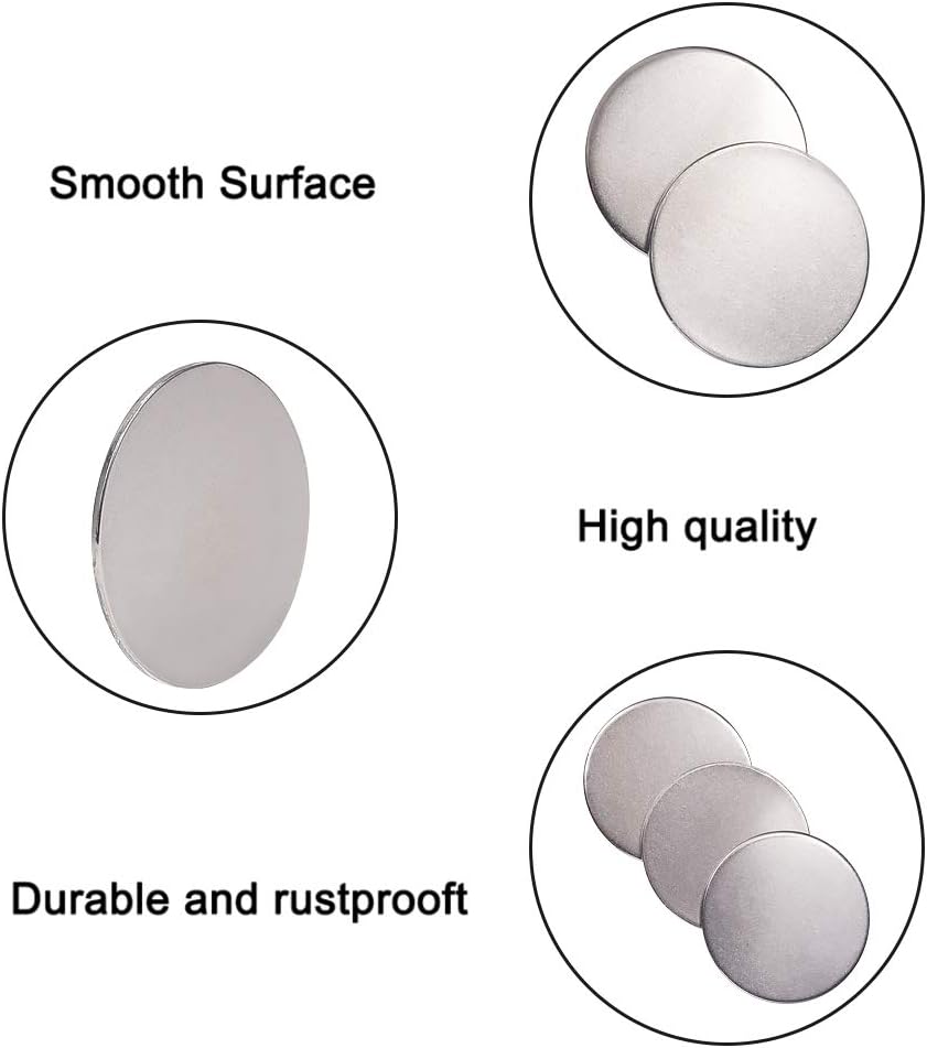 PH PandaHall 30pcs 30mm Laser Engraving Blanks Metal Discs Stainless Steel Blanks Stamping Tags Coin Pendants for Dog Collar DIY Crafts Jewellery Making Gift Tags Valentine's Day - Image 5