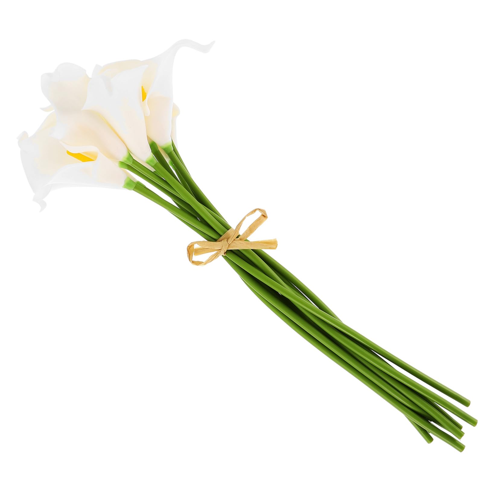 Flores artificiales lirio PU GALPADA con estambre amarillo de 10 piezas para decoración