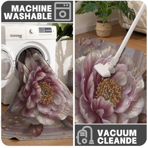Tapis de sol attrape-poussière aux fleurs luxueuses et romantiques - 8