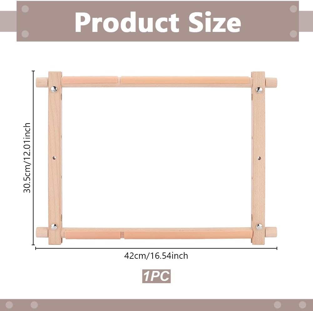 FREEBLOSS 16x12inch Embroidery Frame Wood Scroll Stitching Holder for Cross Stitch Scroll Frame for Needlepoint Quilting Sewing Cross Stitch Supplies