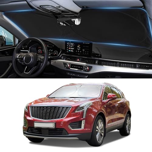 Image of Sun Shade for Cadillac XT4 2019-2024 2025 2026 Windshield Sunshade | Custom Fit XT4 Foldable Front Window Cover Sun Visor Sunscreen Protector Car Accessories