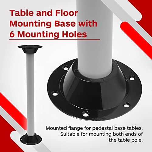 Image of TonGass (2-Pack, Black Aluminum RV Table and Floor Mounting Base (Standard Size) with 12 Mounting Screws for Camper Trailer, RV Camper Metal Pedestal Table Base