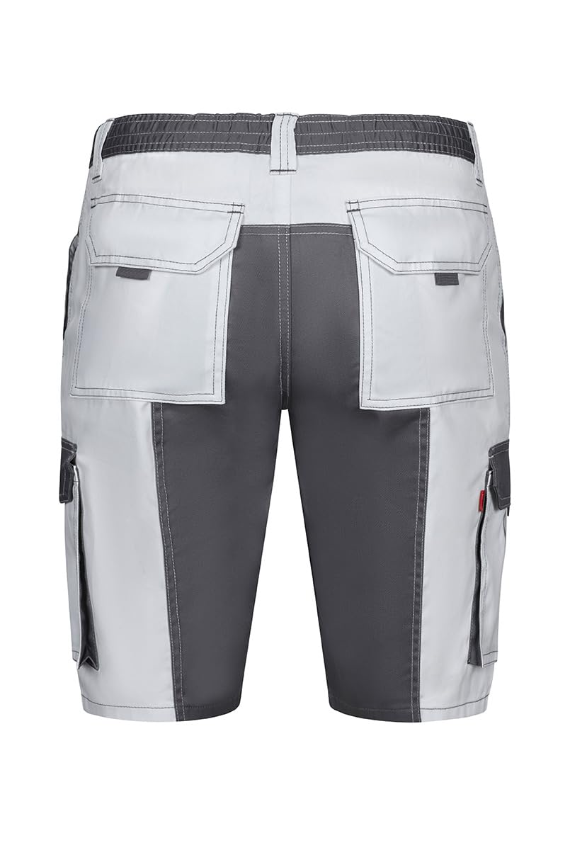 Velilla - 103021B; Bermuda bicolor multibolsillos; color blanco y gris; talla 48