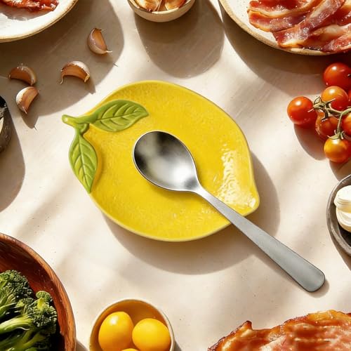 2 PCS Ceramic Spoon Rests, GXIQYL Lemon Spoon Holder for Kitchen Counter, Heat-Resistant Utensil Rest for Stove Top - Image 5