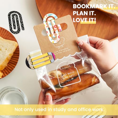 Image of 8PCS Acrylic Paper Clips, Jumbo 4 inch x 2 inch Clear Decorative Stationery Clips for School Office Classroom, DIY Crafts, Study Gift Supplies