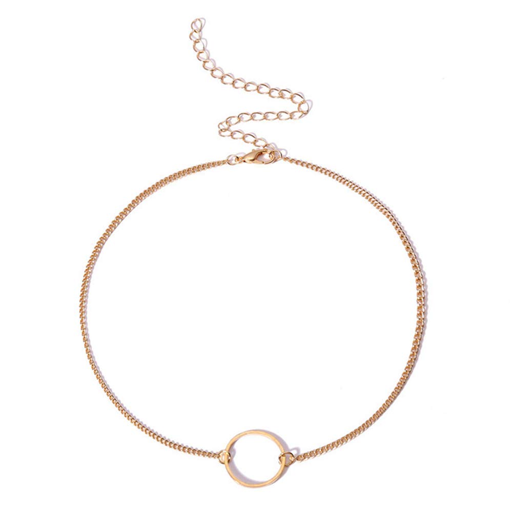 HUSION Simple Pendant Necklaces Moon Star Infinity Bar Circle Necklace Chain Jewelry for Women and Girls,Delicate Dainty Necklace with Message Card