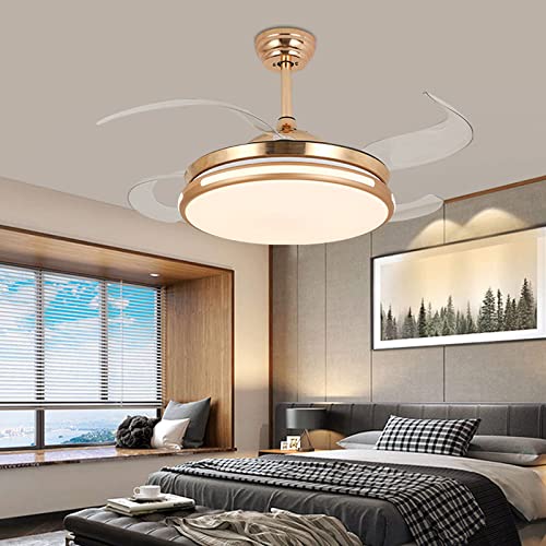 Ventilateur de plafond avec télécommande silencieux à vitesse du vent réglable avec LED - 6
