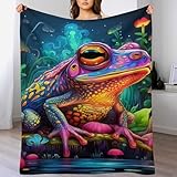 Frosch Decke Kuscheldecken Couchdecke, Übergroße Warme Super Weiche Schlafdecke Tagesdecke Flauschige Decke 100×130cm