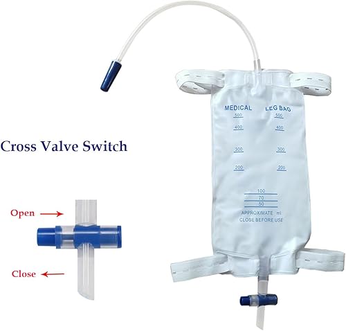 Miniatura 4 de Paquete de 10 bolsas de catéter para pierna bolsa de drenaje urinario (16.9 fl oz)