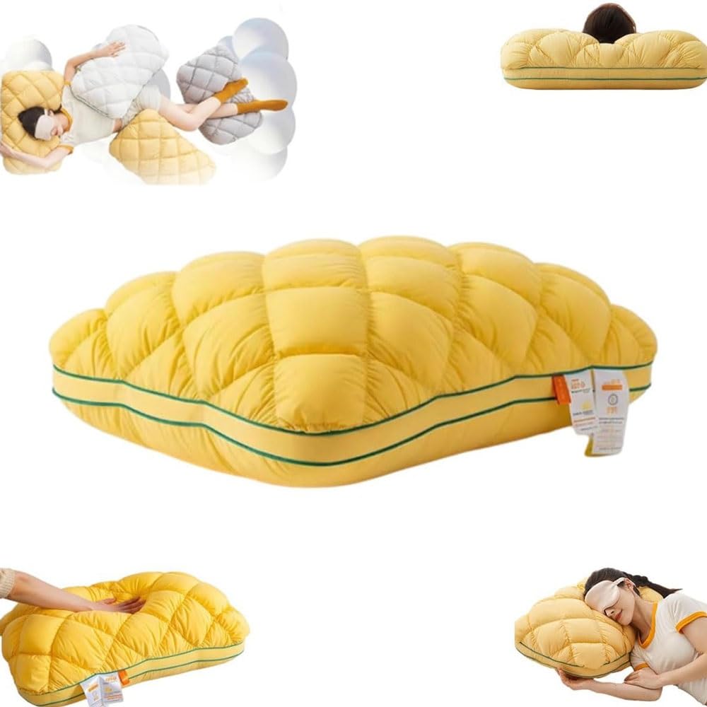 RAGOPILEN Pillow, Pineapple Pillow, Cloud-Like Down Pillow, Pineapple Yellow, 48x74cm
