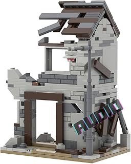 AUDIO Military Scene WW2 Battlefield with Tank and Soldiers - WW2 Military Ruins Battle Scene Building Block, Military Sets Compatible with Lego, 371 PCS