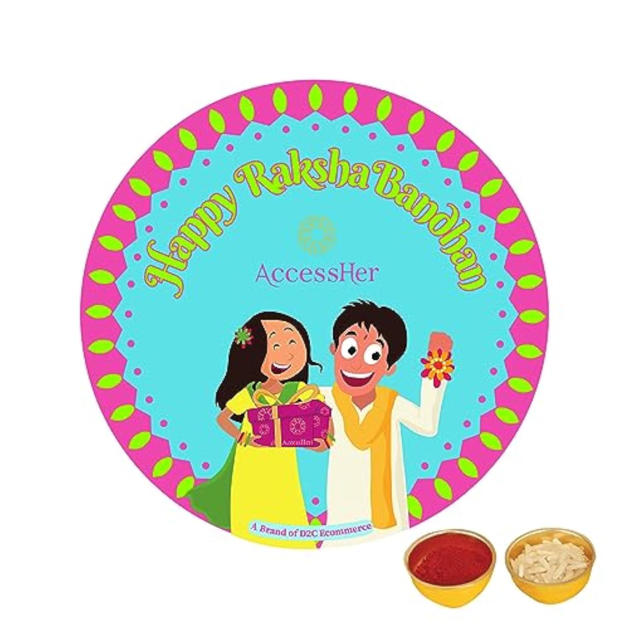 Traditional BRO Enamel Rakhi for Brother Pack of 1