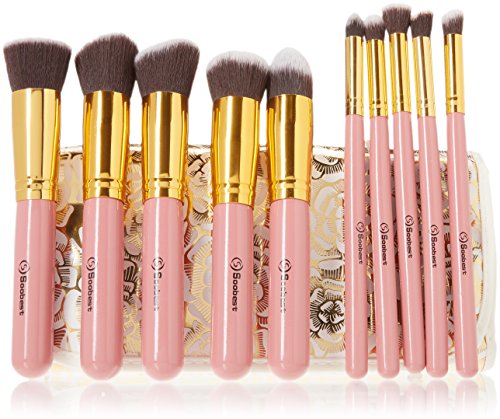 Soobest Makeup Brush Set (pink+bag)