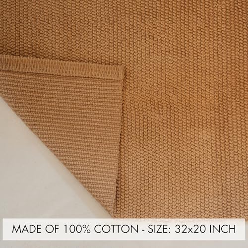 KIBAGA Beautiful Boho Rug for Your Bathroom - Soft Textured Bath Mat Made of 100% Cotton Fits Perfectly Into Your Home - A Cute, Non-Slip and Absorbent Rug Ideal to Enhance Any Bath/Bedroom Decor