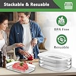 Deli Conteneur de viande avec couvercle pour réfrigérateur 3-Tier Boîtes de rangement empilables -Cold Cuts Transparent Conteneurs de stockage pour réfrigérateur -Accessoires d'organisation de réfrigérateur.