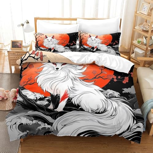 Housse de couette dragon anti-allergie fermeture éclair lit
