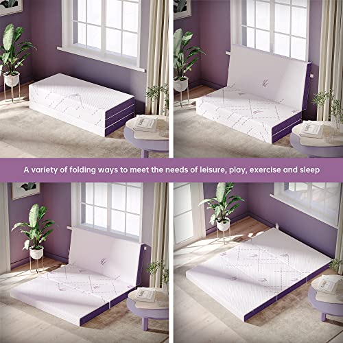 TeQsli-Folding-Mattress-Queen-Size-4-Inch-Foldable-Mattress-Tri-Fold-Gel-Memory-Foam-Mattress-with-Washable-Cover-Portable-Mattress-for-Traveling-Camping-Guest-Bed