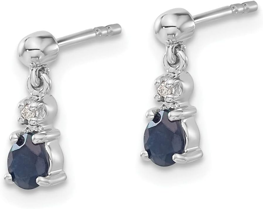 Diamond2Deal 14k White or Yellow Gold Gemstone and Diamond Dangle Earrings Fine Jewelry for Women