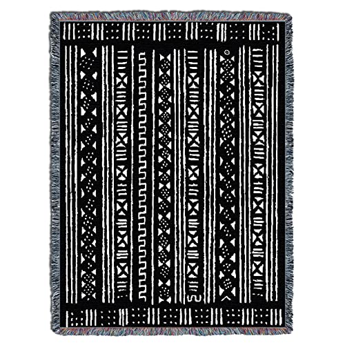 Pure Country Weavers Mud Cloth Blanket - African Style - African Cultural Gift Tapestry Throw Woven From Cotton - Made In The Usa (72X54) #TOP3