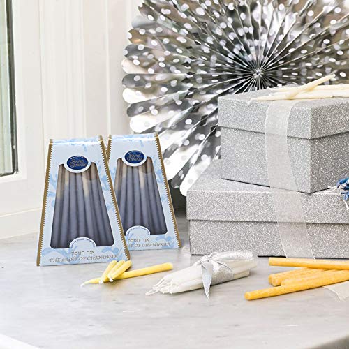 TriColor Blue & White Chanukah Candles - Thumbnail 4