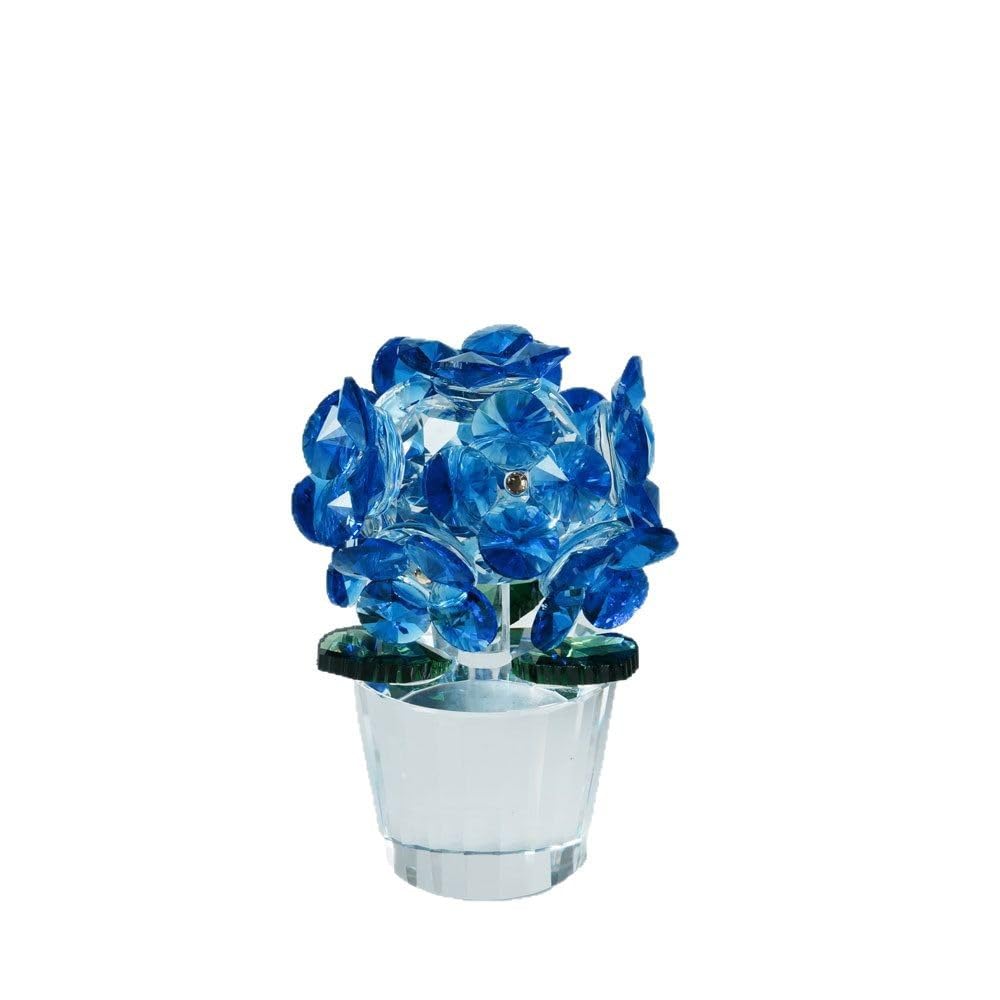 Florero artificial de la decoración de escritorio del hogar de la hortensia de cristal