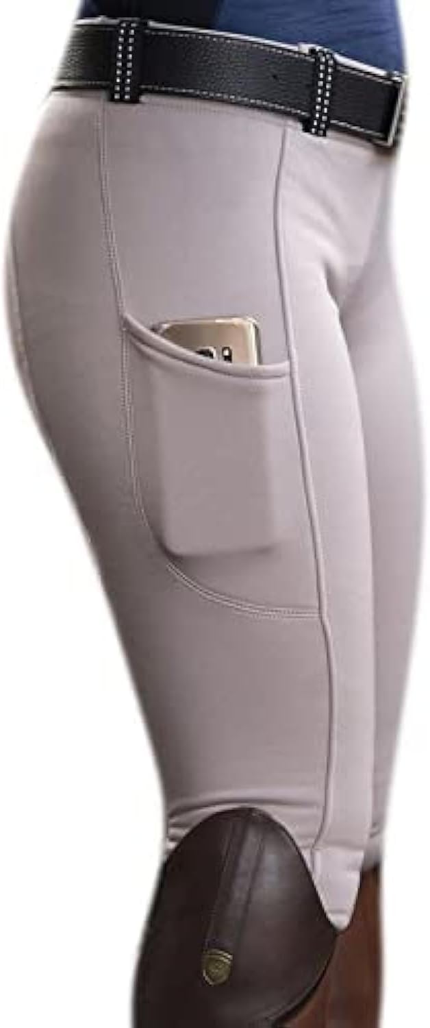 Fashion Ladies Horse Riding Tights Elastic High Polyester Equestrian Pants for Women Horse Riding Sports Skinny Trousers,White,S