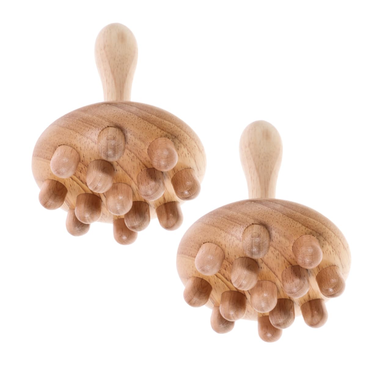 Beaupretty Peine Decorativo de Madera Beige Cuero Cabelludo Textura Suavizada y Función para Aliviar Dolores de Cabeza, Paquete de 2 Piezas Práctico y Delicado