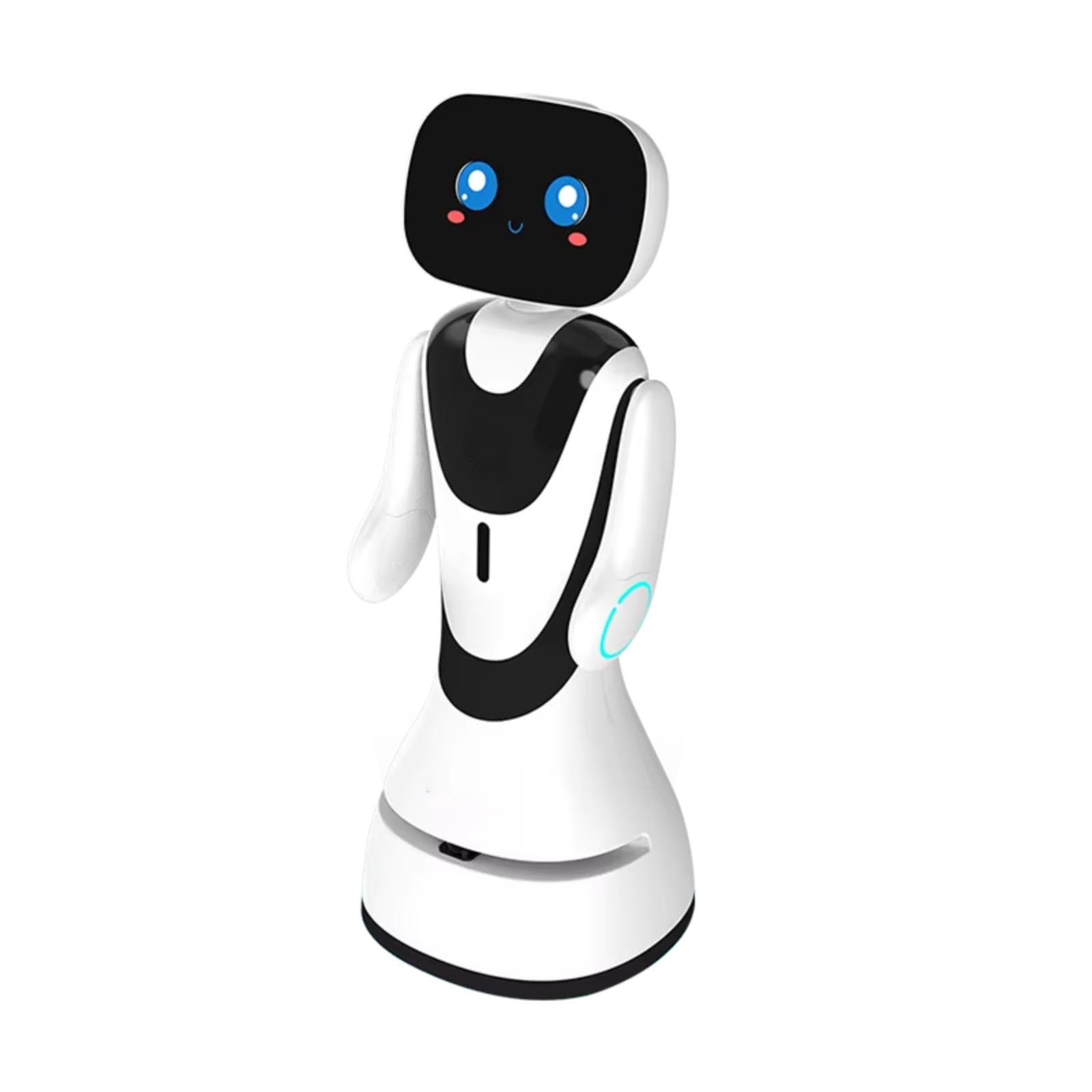 Robot de guía inteligente móvil. El robot tiene capacidades multilingües de reconocimiento de voz y difusión, así como traducción del idioma, lo que lo hace perfectamente adecuado para museos