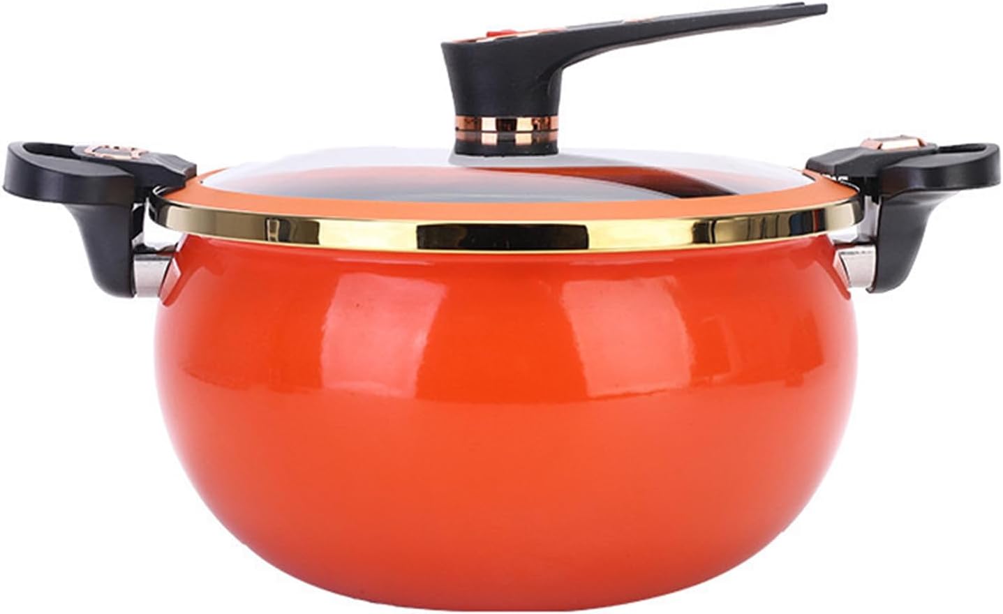 7L Enamel Micro Pressure Cooker,Fast Heating Pressure Pot with Lock Handles,Rapid Heat Conduction, Non-stick Stockpot with See-Through Lid and Heat-resistant Handles for Gas and Induction Stoves