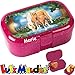 Produktbild Lutz Mauder Glitzer-Lunchbox * PFERDEZAUBER Plus Wunschname * für Kinder Brotdose mit Namensdruck | Perfekt für Mädchen | Vesperdose Schule Kindergarten Tapirella (mit Namen)