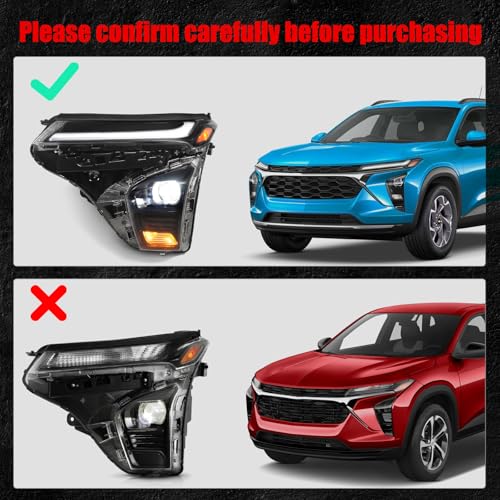 Huray Left Headlight w/LED DRLFit for Chevy Trax LT/2RS/Activ 2024 2025 LH Projector Headlamp OE Factory Head Light Replacement for GM2502553 42876952 Driver Side by Huray - Image 4
