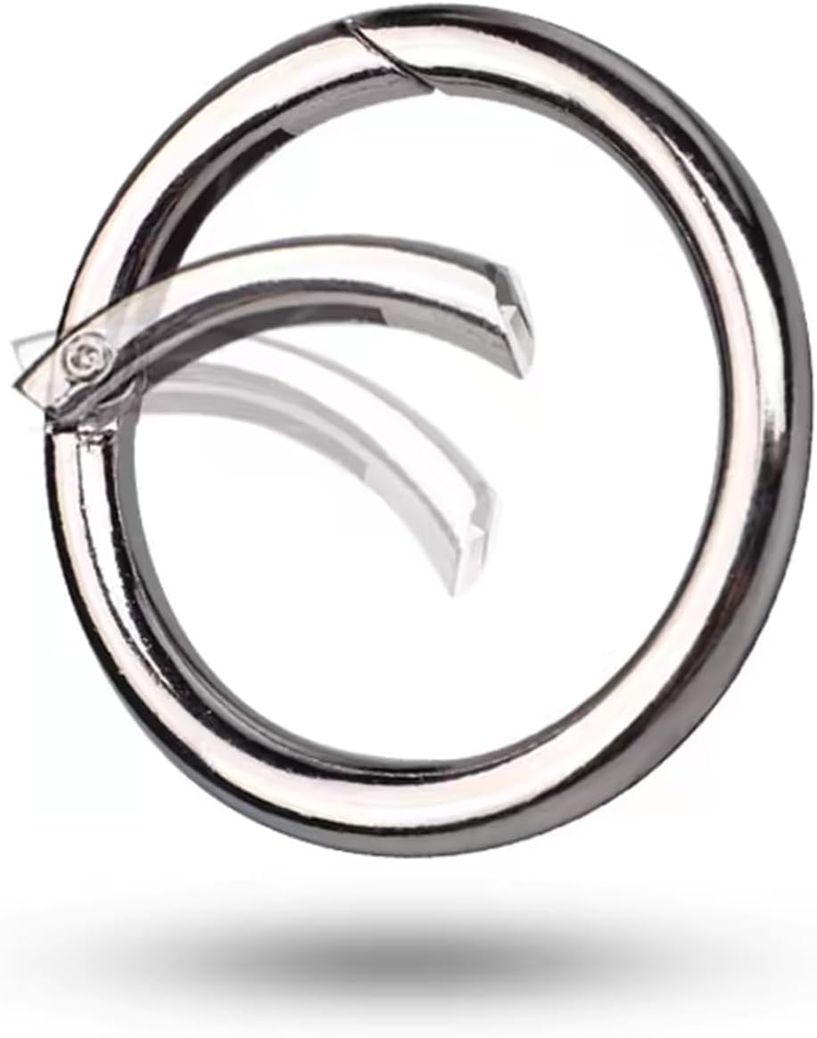 6 Pcs Ring Clip for Purse Strap 1 Inch Spring O Ring for Key Rings (Gold, Silver and Black)