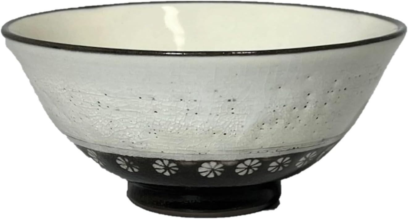 日本陶彩 Shugama Kuromishima Rice Bowl (Large)