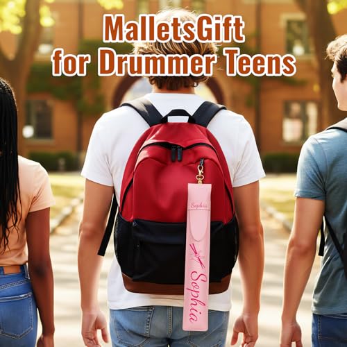 UIDMEN Personalized Drum Stick Bag with Name, Custom Drum Stick Holder, Portable Waterproof PU Leather Drumstick HolderGifts for Drummers, Beginners in Band, Mallets Gift for Drummer Teens, Drummer