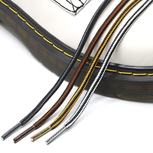 Delele 2 Pair Round Boot Laces Outdoor Hiking Walking Shoelaces Rope Light Brown Coffee Striped Shoe Lace Work Shoe Strings 31 Inches #TOP7