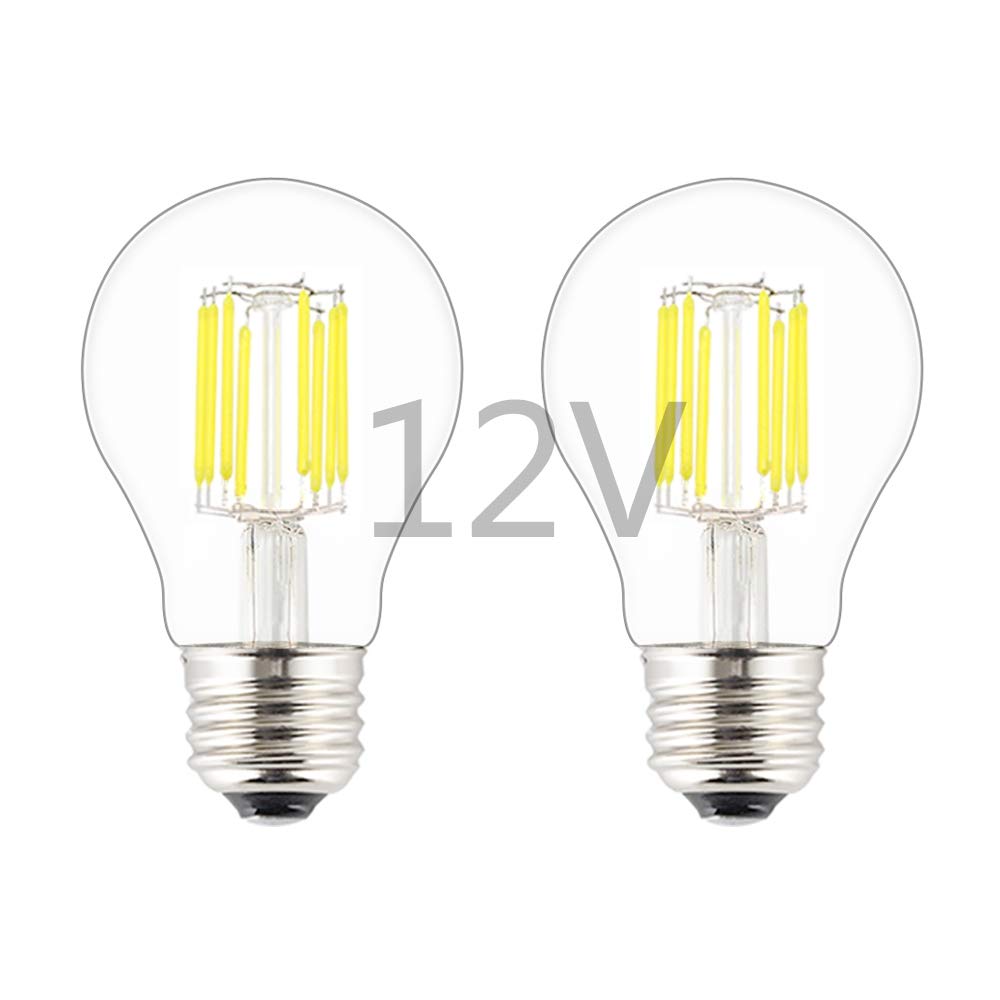 OPALRAY A19/A60 DC 12V-24V Input LED Bulb, 8W 800Lm, 4000K Natural White