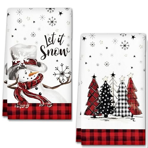 YAXZIM Toallas de Cocina Navidad,18 x 26 Inch Paños de Cocina Algodon,Multiusos Trapos Cocina de Suaves y absorbentes para Decoracion Navidad Hogar