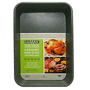 casaWare Grande Lasagna/Roaster Pan 18 x 12 x 3-Inch – Extra Large, Ceramic Coated NonStick (Silver Granite)