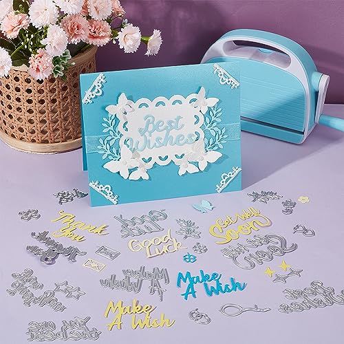 INFUNLY 15pcs Word Die Cut for Card Making Blessing Word Metal Cutting Dies Congratulations Die Cuts Happy Birthday Embossing Stencils Template for DIY Scrap-Booking Decor Wedding Birthday Card by INFUNLY - Image 7