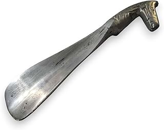 بوق احذية مصنوع يدويا من الالومنيوم المتين بتصميم فينتاج لرفع الاحذية، بوق حذاء مفيد سهل الارتداء والخلع، ملحقات احذية مساعد لكبار السن، مقاس M