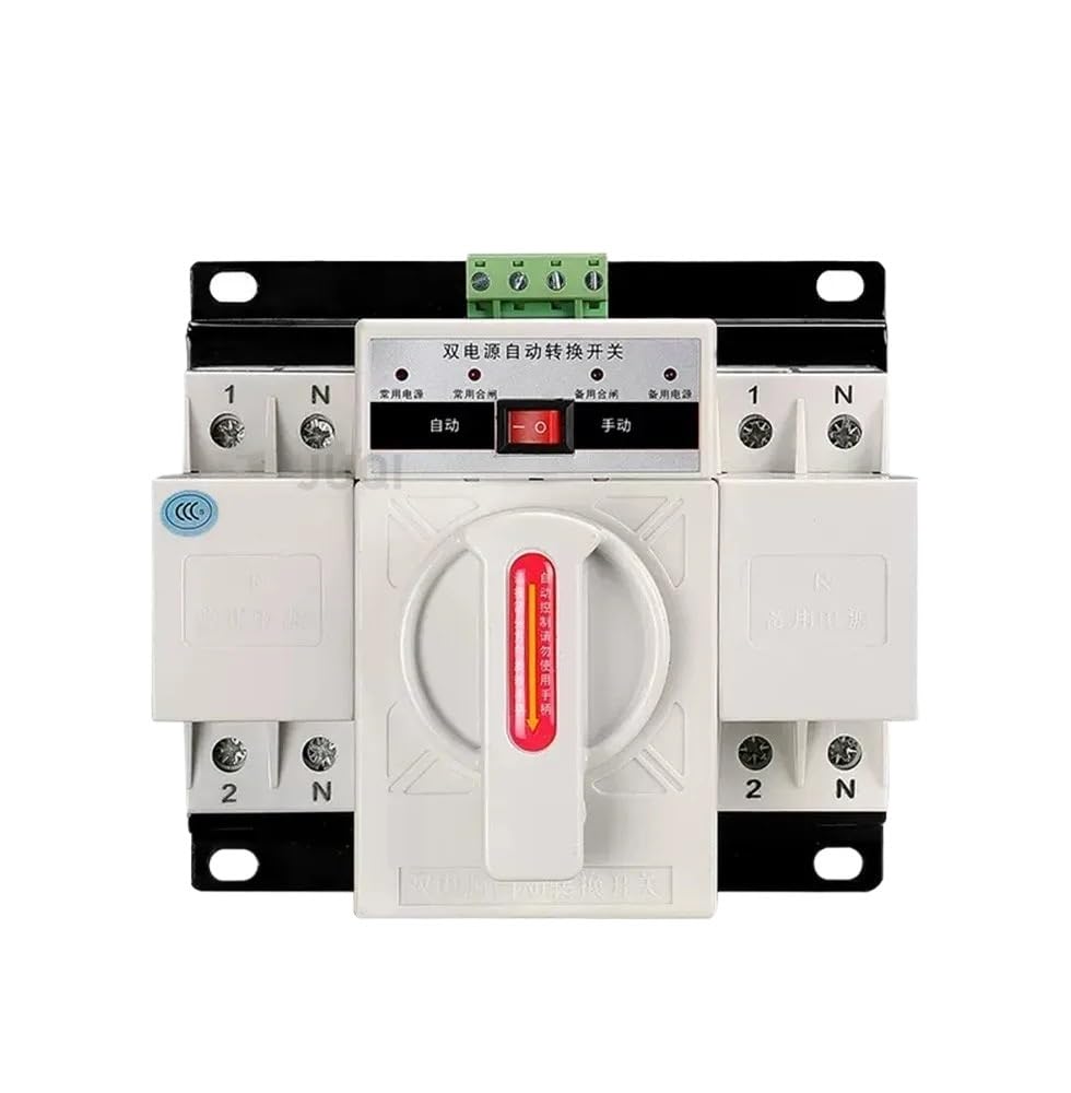 Dual Power Transfer Switch 2P Household Single-Phase 220V 63A Standby Power Manual Transfer Switch Controller