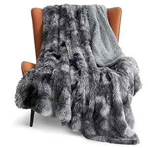 Bedsure Faux Fur Throw Blanket Tie Dye Grey – Fuzzy, Fluffy, and Shaggy Faux Fur, Soft and Thick Sherpa, Tie-dye…