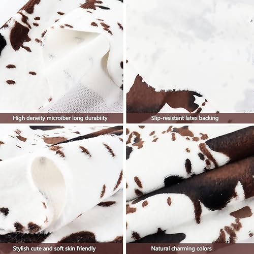 Sgizoku Cow Print Rug - 3.6x2.5 Feet Cow Hide Rugs Faux Cowhide Rug Cute Area Rug Fun Western Room Decor Cow Rugs for Living Room Bedroom Non-Slip Brown(43 inches x 29 inches) - Image 5