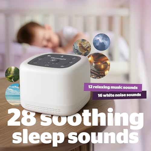 Silentnight Deep Sleep Night Light & Sound Machine - White Noise And Music - 28 Soothing Sounds For Baby Kids Adults - 8 Colours And 4 Breathing Exercises - Portable & Rechargeable, Wireless Bluetooth - 2