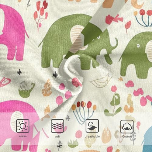 Cotton Toddler Underwear Floral Cute Elephants Beige Panties Little Girl Cartoon Kids Undies Briefs 2t3