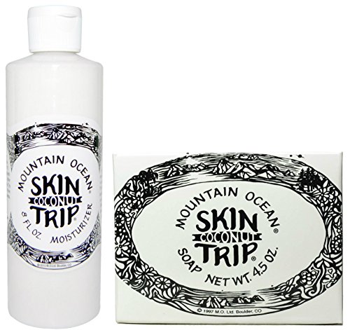 Mountain Ocean Skin Trip Moisturizer and Skin Trip Soap (Coconut) Bundle with Aloe Vera, 8 oz. and 4.5 oz.