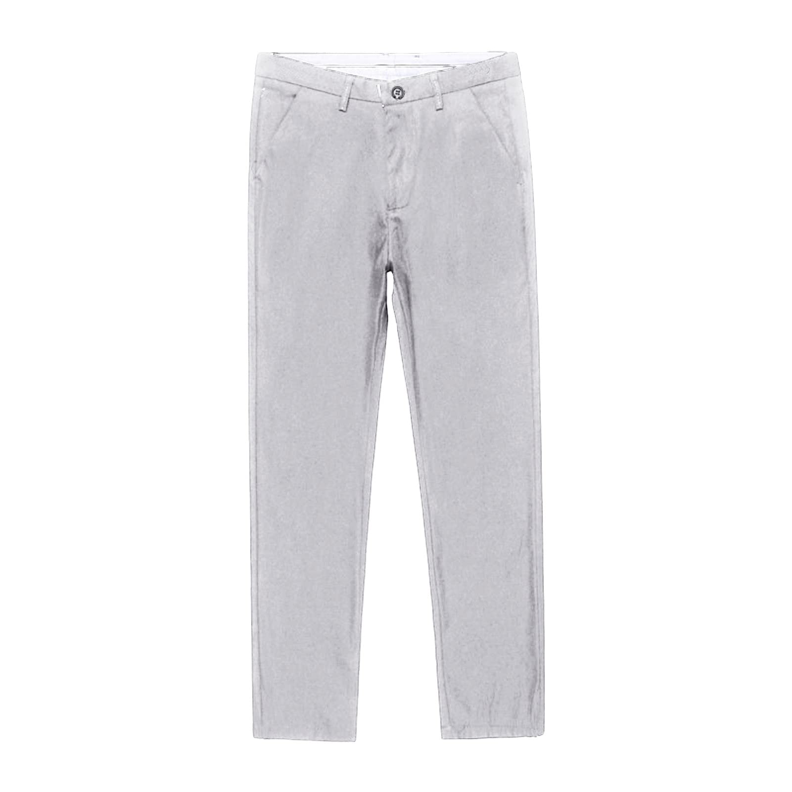 Men Classic Business Comfort Pant Straight Leg Flat Front Tapered Suit Pant Ultra Lightweight Solid Color Trousers (Light Grey,32)